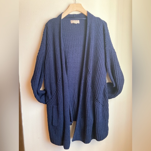 Band of Gypsies cable knit Cardigan sweater small (large) oversized hippie - Picture 4 of 6